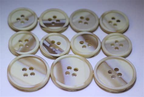 New 11 Piece "Trihorn" Blazer & Suits Button Set - Striated Brown/beige ...