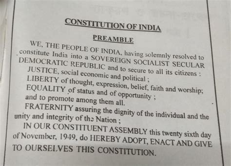 Write the Preamble of the Indian Constitution. Find out about the ...