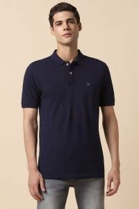 Allen Solly Solid Men Polo Neck Blue T-Shirt - Buy Allen Solly Solid ...