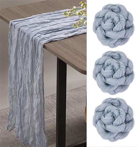 Dusty Blue Cheesecloth Table Runner at Werner Taylor blog