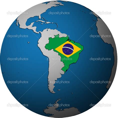 Brazil flag on globe map — Stock Photo © michal812 #13825251