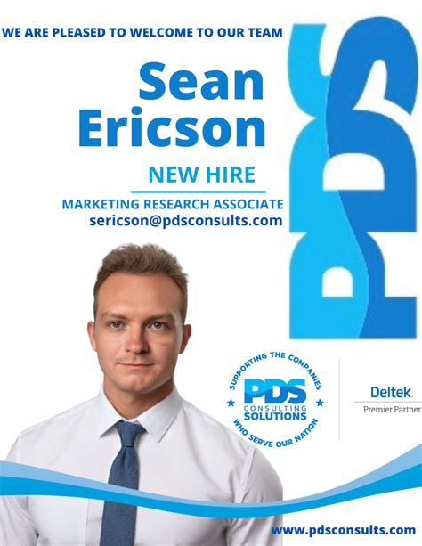 New Hire Announcement - Sean Ericson - PDS Consulting Solutions