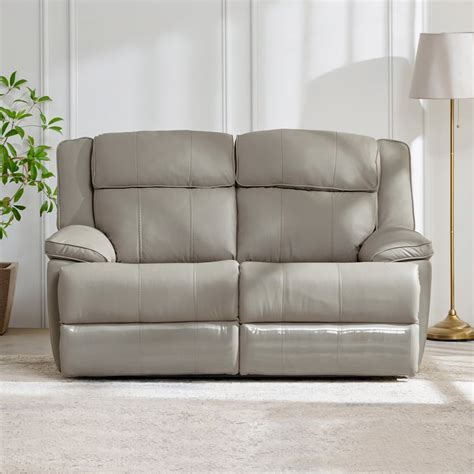 Buy Torino Half Leather 3+2 Seater Recliner Set - Grey from Home Centre ...