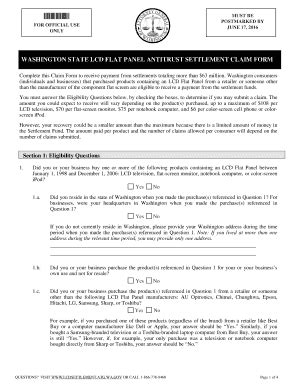 Fillable Online 54063 washington state lcd flat panel antitrust ...