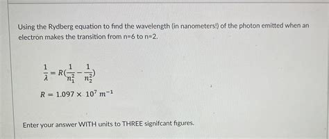Image result for Rydberg Equation Example