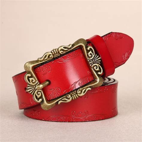 2017 Fashion Style Belts Women Retro Pin Buckle Embossed All-match ...