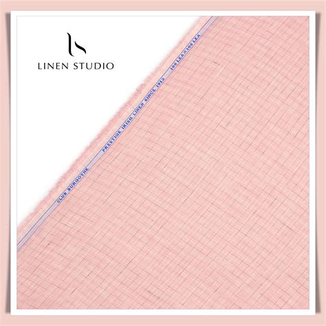 Burgoyne Exclusive 100 Lea Linen Shirting - Peach Checks (Last few mtr ...