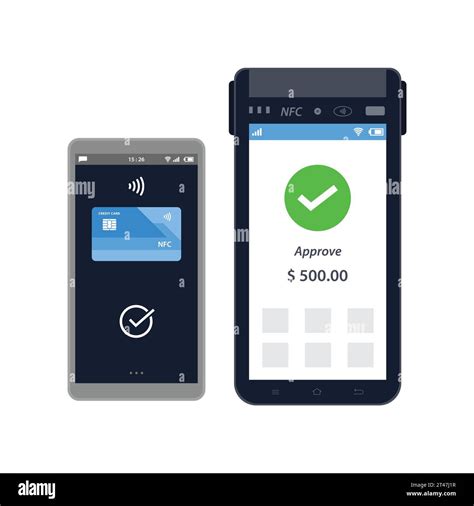 Approved contactless payments with smartphones and credit cards Stock ...