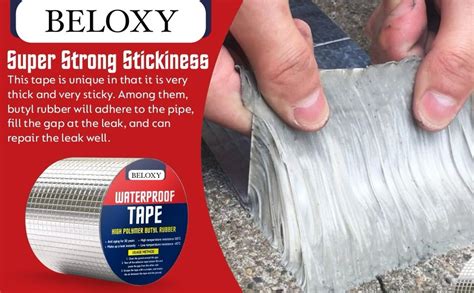 BELOXY Waterproof Aluminium Foil Butyl Rubber Tape for Pipe & Roof ...