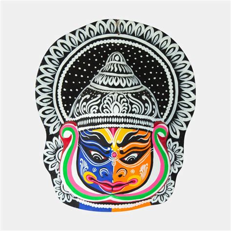 Rainbow Feathers Kathakali Face Chhau Mask in Radhakrishna Style - 13 ...