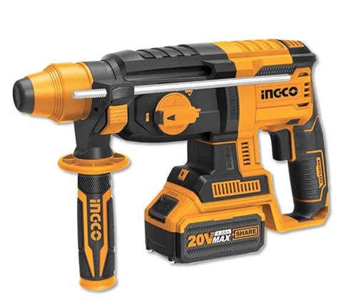 Ingco 20V Lithium-Ion Rotary Hammer Drill CRHLI202287 With Auxiliary ...