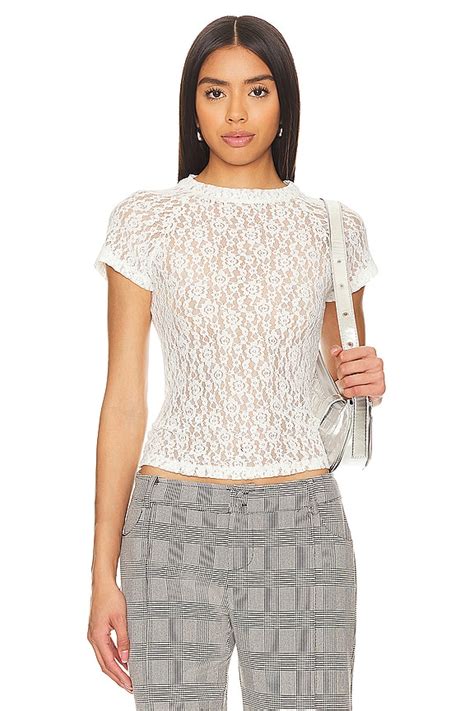 EB Denim Baby Tee in Off White Lace | REVOLVE