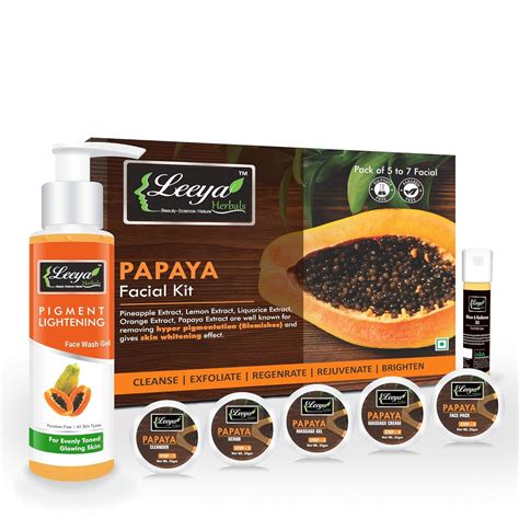 Buy Herbals Papaya Facial Kit Combo for Men Women for Glowing Skin 125 ...