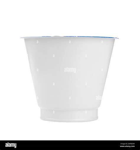 Plastic yogurt container with peel off lid. Yoghurt packaging cup with foil cover, template ...