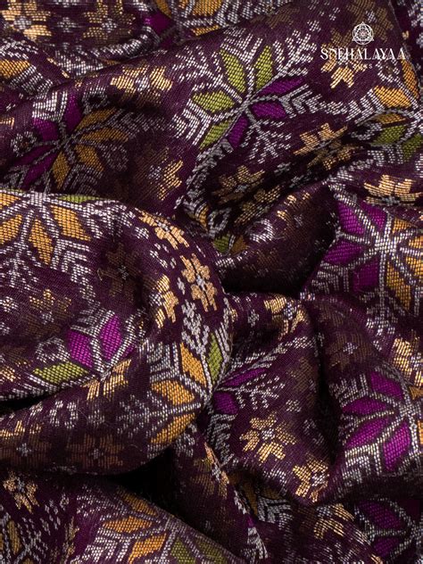 Purple Ikat Silk Saree – Snehalayaa Silks