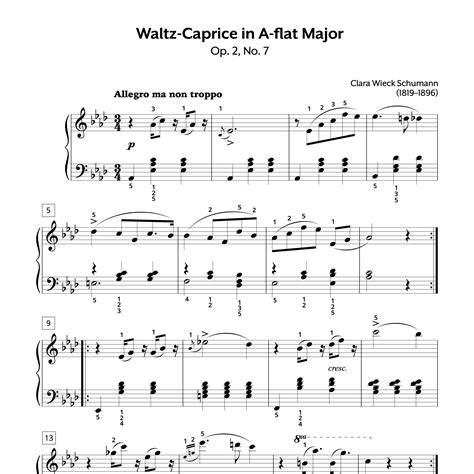 Piano Sheet Music | Clara Schumann | Women Composers | Waltz-Caprice in ...