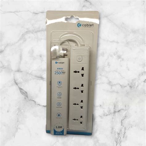 Cablet 4 Way Extension Board Universal Socket 10A, 250V 1.8M Model No ...
