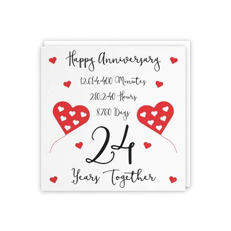 24th Wedding Anniversary Card 24 Years Together Happy - Etsy India