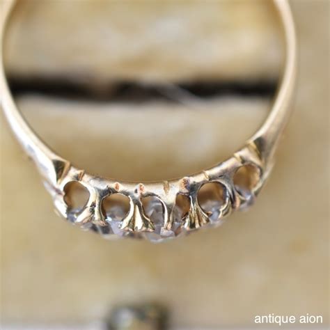 英国アンティーク 20世紀初頭頃 18ctゴールド 天然ダイヤモンド 5ストーンリング | antique aion