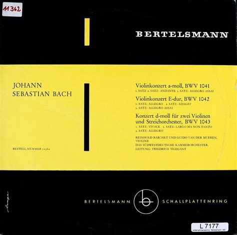 Friedrich Tilegant. Südwestdeutsches Kammerorchester. Reinhold Barchet ...