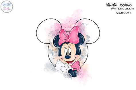 Minnie watercolor minnie mouse clipart minnie watercolor clipart minnie ...