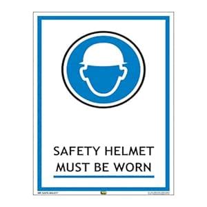 Mr. Safe - Safety Helmet Must Be Worn Sign Eco Vinyl Sticker A2 (16.5 ...