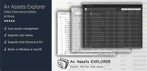 Unity Assets Explorer 的图像结果