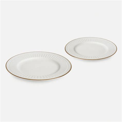 Shop Set of 2 Ivory Ceramic Dessert Plates - at Best Price Online in India