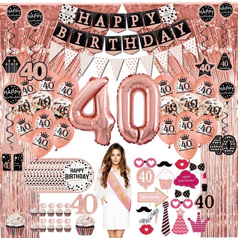 Amazon.com: HTDZZI Happy 40th Birthday Backdrop, 40th Birthday ...