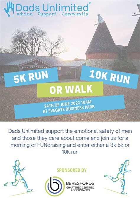 Dads Unlimited/Beresfords Charity Run/Walk 5K or 10K, Evegate Business ...