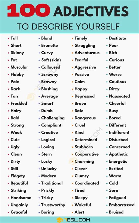 300+ Best Words and Adjectives to Describe Yourself (for Any Situation) • 7ESL