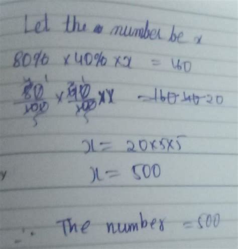 if 80%of 40%of a number is 160 then it is - Brainly.in