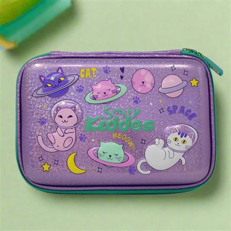 Buy Smily Sparkle Pencil Case Space Kitty Theme For School Kids Online ...