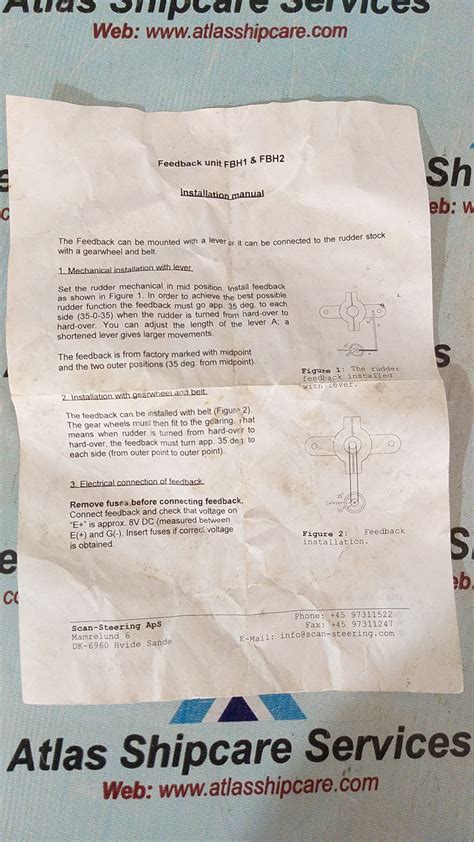 Scan Steeing FBH-2 Double Rudder Angle Transmitter – Atlas Shipcare ...