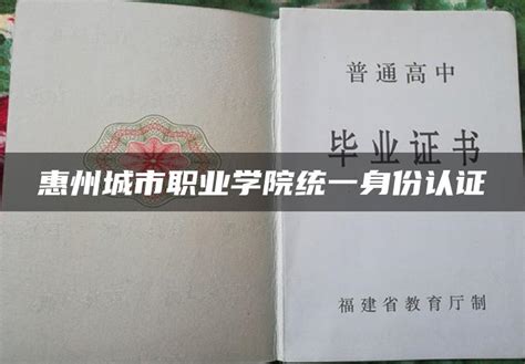 惠州城市职业学院统一身份认证_毕业证样本网
