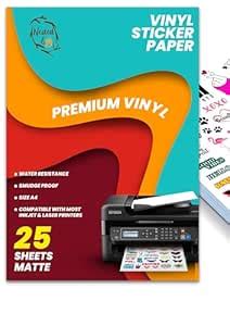 Premium White Matte Vinyl Sticker Paper - Quick Dry, Smudge Proof ...