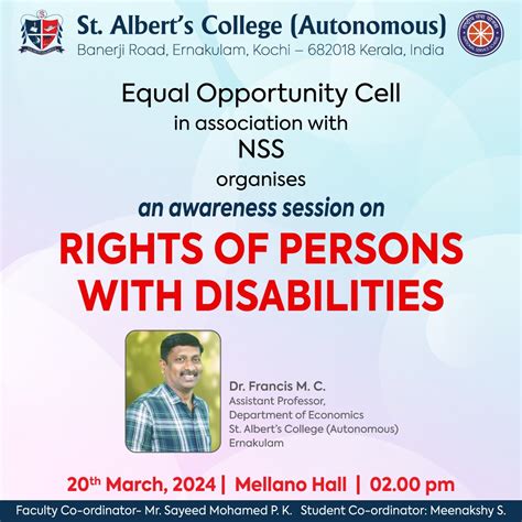 RIGHTS OF PERSONS WITH DISABILITIES – St. Albert’s College (Autonomous ...