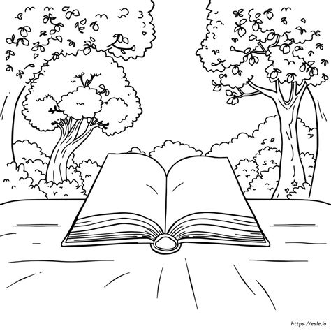 Coloring Page Of A Book Cover