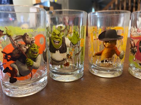 Mcdonalds Shrek Glasses set of 6 (Shrek the Third/Shrek Forever After ...