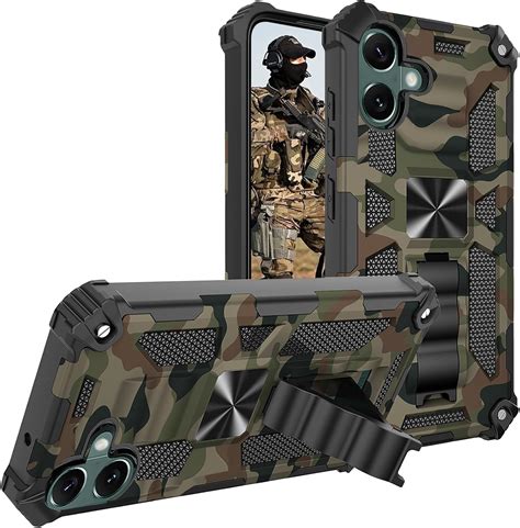 Amazon.com: CCSmall for iPhone 16 Case Camouflage with Kickstand for ...