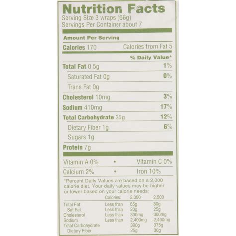 Nasoya Egg Roll Wrappers Nutrition Facts | Besto Blog