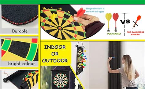 Buy Storio Magnet Dart Board Game for Kids,Double Sided Magnet Dart ...