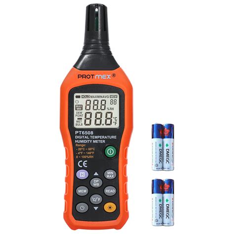 Protmex PT6508 Digital Psychrometer - Handheld Temperature Humidity ...