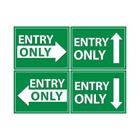 Anne Print Solutions® Entry Only Sticker Self Adhesive Vinyl Pack of 8 ...