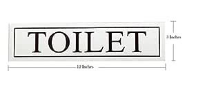 THW® Stainless Steel Self Adhesive TOILET Signage Board (3"x12 ...