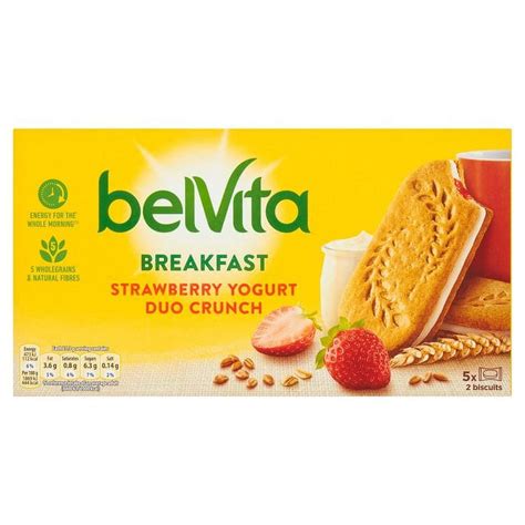 BelVita Soft Baked Breakfast Biscuits, Duo Crunch Strawberry & Yogurt Snack, 250g - Walmart.com