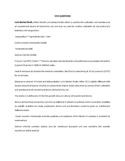 Luria Bertani Broth