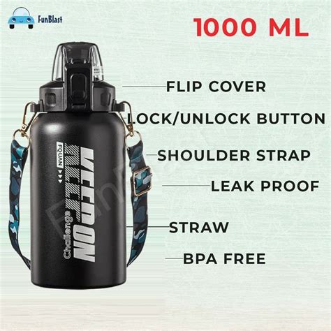 Insulated Stainless Steel Bottle - Hot and Cold-Water Bottle – 1000 ML ...