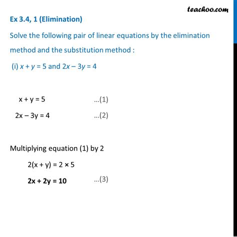 Image result for Elimination Method Class 10