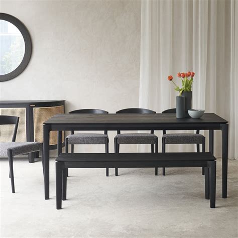 Elegant Black Oak Dining Table for Modern Black Dining Spaces